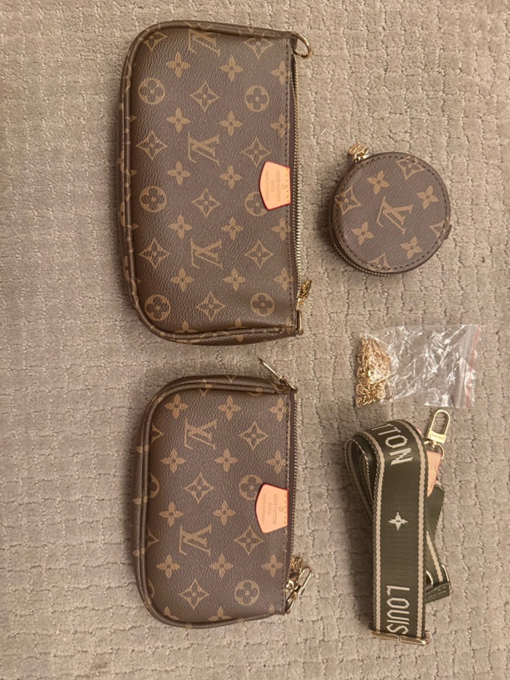 Louis Vuitton Dust Bag Wrapped Accessory in Cream and Brown